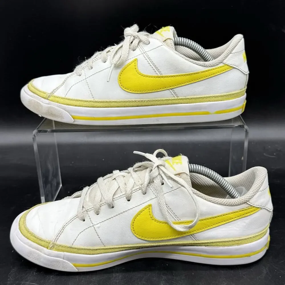 Nike Court Legacy Low Yellow White Youth Size 5.5Y DA5380-119